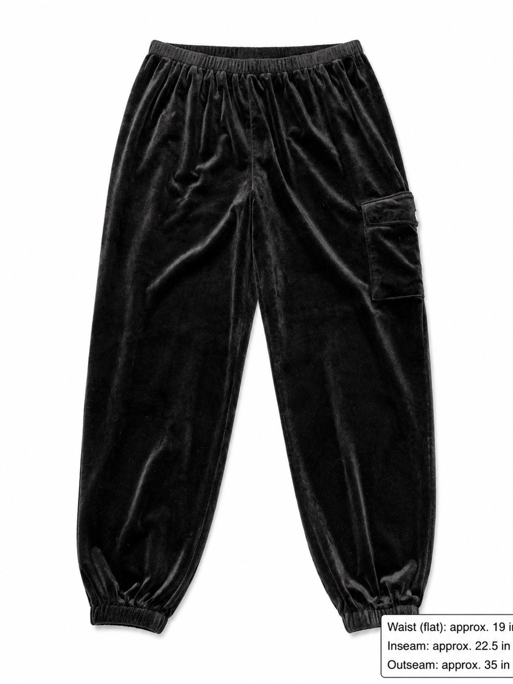 No Boundaries Black Velour Cargo Joggers Size L 11-13 Y2K